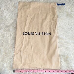 Xl Louis Vuitton Cream Dust Bag with Blue Tie And Logo